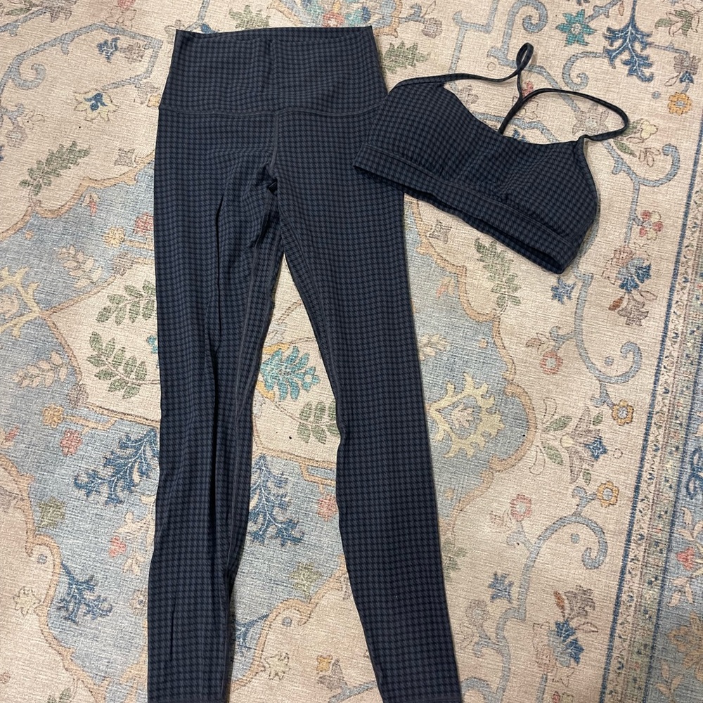 lululemon checkered leggings set